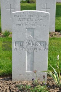 RUE-PETILLON MILITARY CEMETERY, FLEURBAIX - GREENLAW, J