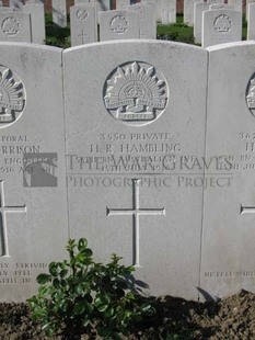 RUE-PETILLON MILITARY CEMETERY, FLEURBAIX - HAMBLING, HORACE ROBERT