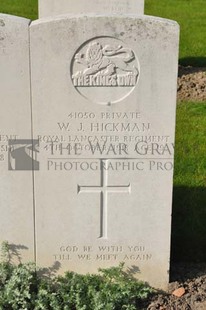 RUE-PETILLON MILITARY CEMETERY, FLEURBAIX - HICKMAN, W J