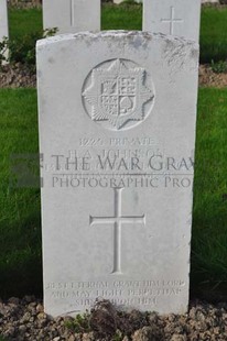 RUE-PETILLON MILITARY CEMETERY, FLEURBAIX - JOHNSON, H A