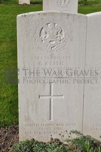 RUE-PETILLON MILITARY CEMETERY, FLEURBAIX - KEITH, GEORGE