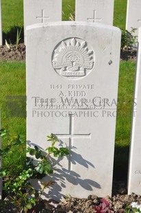 RUE-PETILLON MILITARY CEMETERY, FLEURBAIX - KIDD, ARTHUR