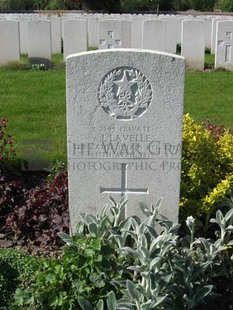 RUE-PETILLON MILITARY CEMETERY, FLEURBAIX - LAVELLE, J