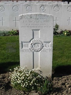 RUE-PETILLON MILITARY CEMETERY, FLEURBAIX - McCLELLAND, JOHN ERNEST