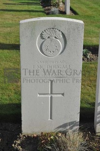 RUE-PETILLON MILITARY CEMETERY, FLEURBAIX - McDOUGALL, J