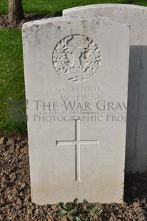 RUE-PETILLON MILITARY CEMETERY, FLEURBAIX - McEWAN, J