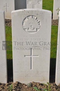 RUE-PETILLON MILITARY CEMETERY, FLEURBAIX - McLACHLAN, THOMAS HENRY