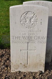 RUE-PETILLON MILITARY CEMETERY, FLEURBAIX - McQUEEN, J
