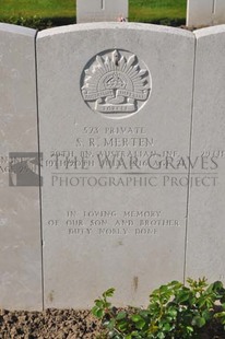 RUE-PETILLON MILITARY CEMETERY, FLEURBAIX - MERTEN, STANLEY REUBEN