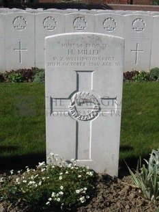 RUE-PETILLON MILITARY CEMETERY, FLEURBAIX - MILLER, HARRY