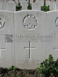 RUE-PETILLON MILITARY CEMETERY, FLEURBAIX - MORRISON, WILLIAM JOHN