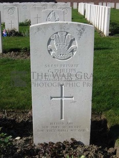 RUE-PETILLON MILITARY CEMETERY, FLEURBAIX - PHILLIPS, G