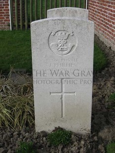 RUE-PETILLON MILITARY CEMETERY, FLEURBAIX - PHILLIPS, J