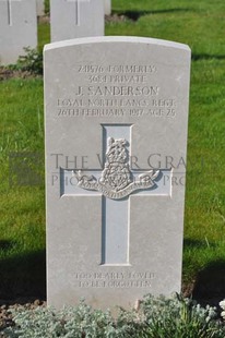 RUE-PETILLON MILITARY CEMETERY, FLEURBAIX - SANDERSON, JOHN