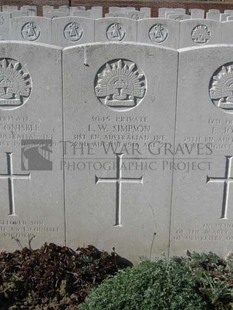 RUE-PETILLON MILITARY CEMETERY, FLEURBAIX - SIMPSON, LESLIE WALTER