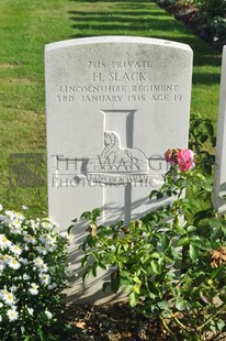 RUE-PETILLON MILITARY CEMETERY, FLEURBAIX - SLACK, HARRY
