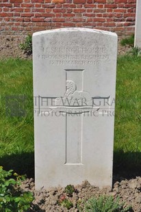 RUE-PETILLON MILITARY CEMETERY, FLEURBAIX - SPRINGTHORPE, H