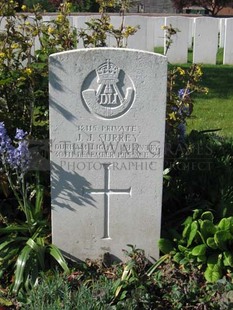 RUE-PETILLON MILITARY CEMETERY, FLEURBAIX - SURREY, J J