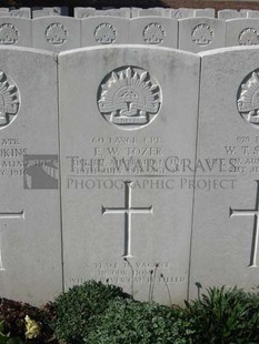 RUE-PETILLON MILITARY CEMETERY, FLEURBAIX - TOZER, ERNEST WILLIAM