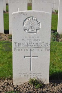 RUE-PETILLON MILITARY CEMETERY, FLEURBAIX - TRINDER, WILLIAM