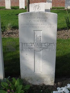 RUE-PETILLON MILITARY CEMETERY, FLEURBAIX - TURNER, G