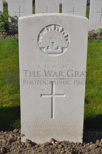 RUE-PETILLON MILITARY CEMETERY, FLEURBAIX - WARE, ALBERT HENRY