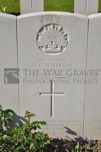 RUE-PETILLON MILITARY CEMETERY, FLEURBAIX - WILLIAMS, ALFRED EDWARD