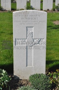 RUE-PETILLON MILITARY CEMETERY, FLEURBAIX - WRIGHT, W