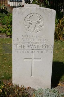 FORT PITT MILITARY CEMETERY - SUTHERLAND, HECTOR GEORGE