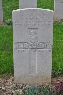 LE GRAND HASARD MILITARY CEMETERY, MORBECQUE - BISHOP, LEONARD ALBERT