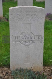 LE GRAND HASARD MILITARY CEMETERY, MORBECQUE - CHRISPIN, W
