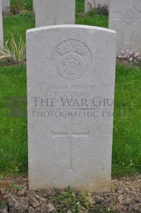LE GRAND HASARD MILITARY CEMETERY, MORBECQUE - EVANS, JAMES