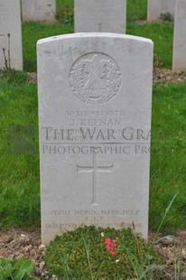 LE GRAND HASARD MILITARY CEMETERY, MORBECQUE - KEENAN, JOHN