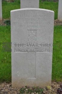 LE GRAND HASARD MILITARY CEMETERY, MORBECQUE - LEWINGTON, J