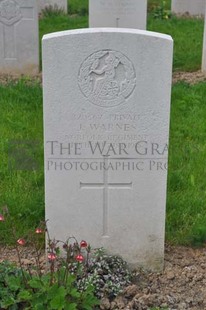 LE GRAND HASARD MILITARY CEMETERY, MORBECQUE - WARNES, J