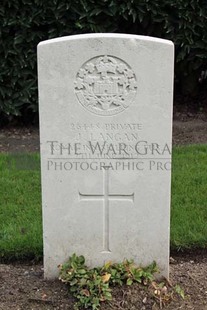 LA LAITERIE MILITARY CEMETERY - LANGAN, J