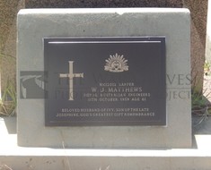 ROOKWOOD NECROPOLIS, SYDNEY - MATTHEWS, WILLIAM JOSEPH