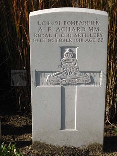 DADIZEELE NEW BRITISH CEMETERY - ACHARD, ALFRED FERDINAND