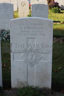 DADIZEELE NEW BRITISH CEMETERY - ANDERSON, T