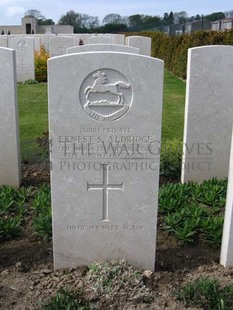 MONT HUON MILITARY CEMETERY, LE TREPORT - ALDRIDGE, ERNEST SWITHERN