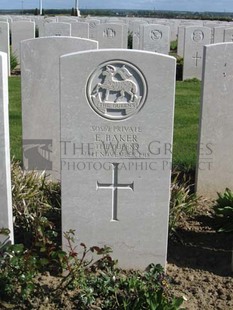 MONT HUON MILITARY CEMETERY, LE TREPORT - BAKER, E