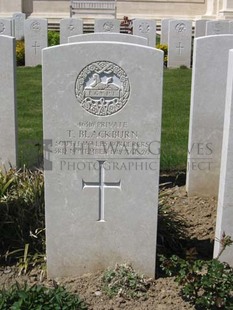 MONT HUON MILITARY CEMETERY, LE TREPORT - BLACKBURN, T