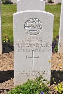 MONT HUON MILITARY CEMETERY, LE TREPORT - CALLINGHAM, JOHN
