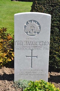 MONT HUON MILITARY CEMETERY, LE TREPORT - COGHLAN, JOHN VINCENT