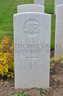 MONT HUON MILITARY CEMETERY, LE TREPORT - COOPER, J
