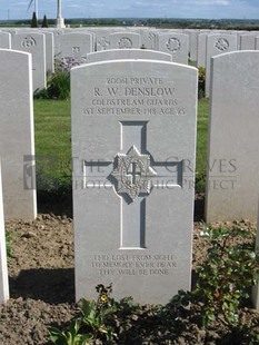 MONT HUON MILITARY CEMETERY, LE TREPORT - DENSLOW, REGINALD WILLIAM