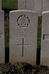 Lijssenthoek Military Cemetery - MacGregor, J A