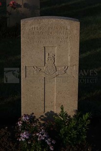 RUE-DES-BERCEAUX MILITARY CEMETERY, RICHEBOURG-L'AVOUE - McDONALD, J
