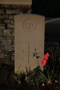 RUE-DES-BERCEAUX MILITARY CEMETERY, RICHEBOURG-L'AVOUE - SHAW, J