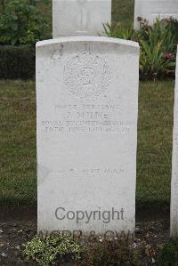 Les Baraques Military Cemetery Sangatte - Milne, J